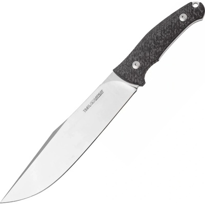 Viper Trail Clip Point Satin N690Co, Carbon Fiber, Leather sheath VT4068FC
