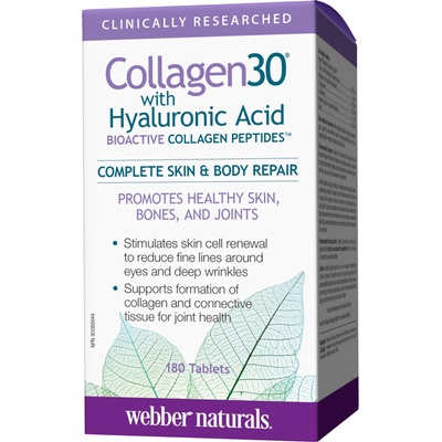 Webber Naturals Collagen30 with Hyaluronic Acid, 180 таблетки, Webber Naturals