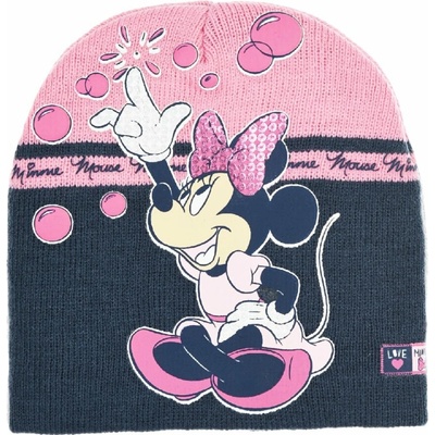 Dievčenská zimná čiapka Minnie Mouse TH4146 ružová tmavšia