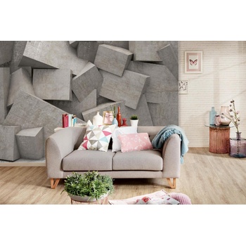 DIMEX ART s. r. o Самозалепваща се флизелинова фототапета бетонна 3d стена 375 x 250 см