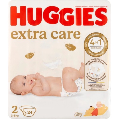 Huggies Пелени Huggies Extra Care 3-6 кг за новородени 2 (24 бр. ) (3KCH0402)