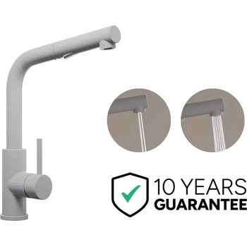 Твоят Стил - Кухненски Мивки Сив смесител за кухня с изтегляща глава, 2 режима на струя - 3010