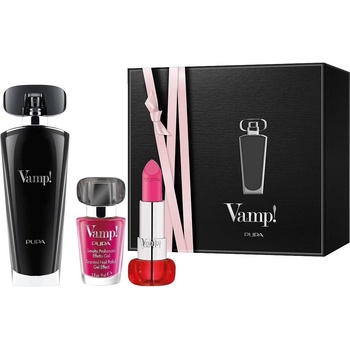 PUPA Pupa Комплект Vamp! Black - Парфюмна вода, Лак за нокти и Червило, 50 + 9 ml + 3.5 g