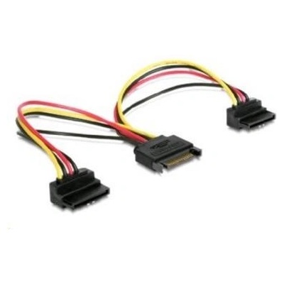 Gembird Kabel SATA napájecí rozdvojka 2x SATA 90°, 15cm CC-SATAM2F-02