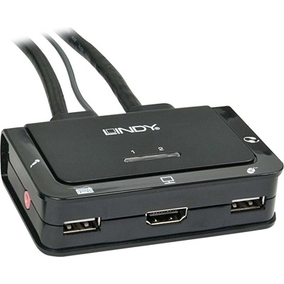 Lindy LINDY KVM суич Compact 2 портов HDMI USB 2.0 & Audio (42340)