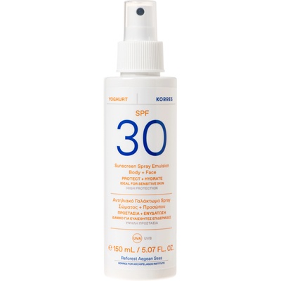 KORRES Yoghurt Sunscreen Spray Emulsion Face & Body SPF30 Слънцезащитен продукт дамски 150ml