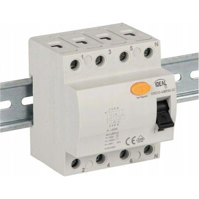 Proudový chránič 4P 40A 30mA 10kA IDEAL KRD10-4/40/30 - 38741