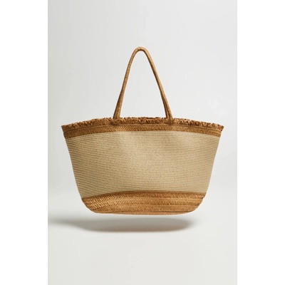 Marisse Large Beach Bag hnedá krémová