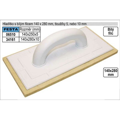 Vorel Hladítko filcové bílý filc 5mm rozměr 280x140mm