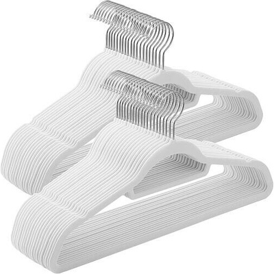 Autronic ASR-E1020 WT Sametová ramínka plast bílá set 50 ks – Zboží Dáma