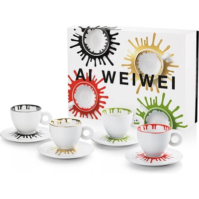 Illy Ai Weiwei porcelánové šálky s tanierikom x 4 x 160 ml