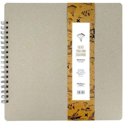 Drasca Art Drasca Album kroužkové Scrapbook Adventure 30,5 × 30,5 cm (300 g/m2, 12 listů) - kraft