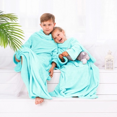 DecoKing, Dětská TV deka Lazy Kids tyrkysová