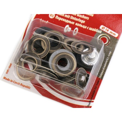 Průchodky s podložkou vnitřní Ø8 mm / vnější Ø18 mm Varianta: staromosaz, Balení: 1 blistr – Zboží Mobilmania