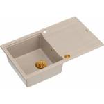 Quadron Вградена композитна мивка Quadron Unique Evan 111 бежово - медно 86x50 см (HCQE8650U2_PVDC1_P2O) Мивка за вграждане