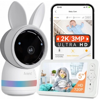 Arenti Dětská chůvička 2K Wi-Fi Video Baby Monitor s LCD Obrazovkou 6972055686806