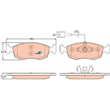 Sada brzdových platničiek kotúčovej brzdy TRW GDB1900