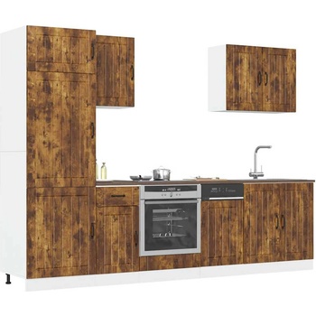 vidaXL Комплект кухненски шкафове от 7 части Lucca, инженерно дърво (3314776)