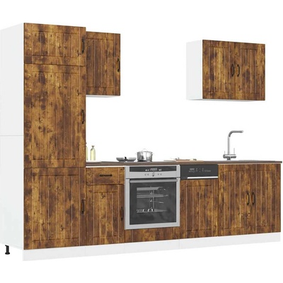 vidaXL Комплект кухненски шкафове от 7 части Lucca, инженерно дърво (3314776)