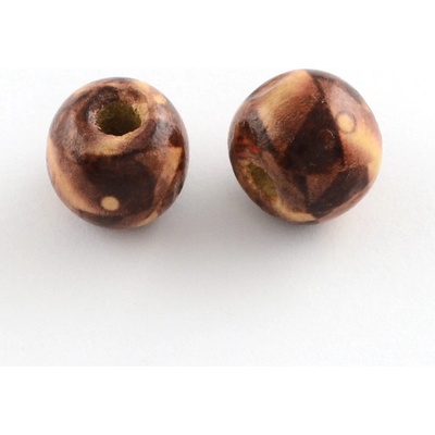 NUBIO Korálky ze dřeva s potiskem, pruhy, 13 mm