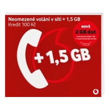 Vodafone SIM Předplacená karta 30 edice Volej 1,5GB + 150 Kč kredit