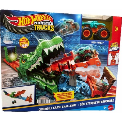 Mattel Hot Wheels Monster Trucks Rally Challenge Závodná dráha Crocodile's Mouth + vozidlo Mega Wrex