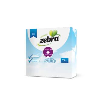 ZEBRA Зебра салфетки еднопластови White 75 бр 33*33 см (092202-2)