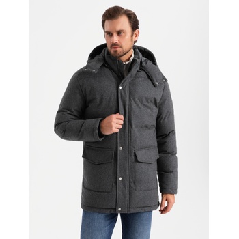 Ombre Clothing Мъжко дълго топло яке тип "парка" с вълна Ombre Облекло Ombre Clothing | Cheren | МЪЖЕ | S