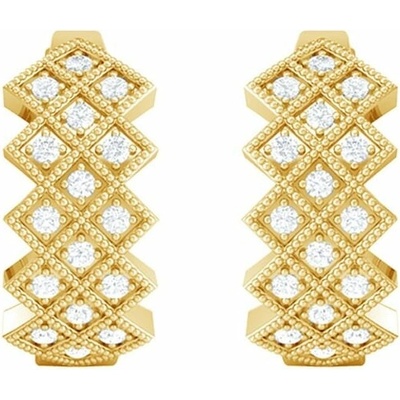 Eppi Zlaté kruhové náušnice s lab-grown diamantmi Audhild E49141