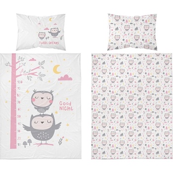 Detexpol obliečky Sovy sivé 100 x 135 cm 40 x 60 cm