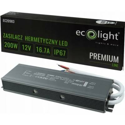 LED zdroj vodotěsný 200W 12V IP67 PREMIUM Eco Light EC20983