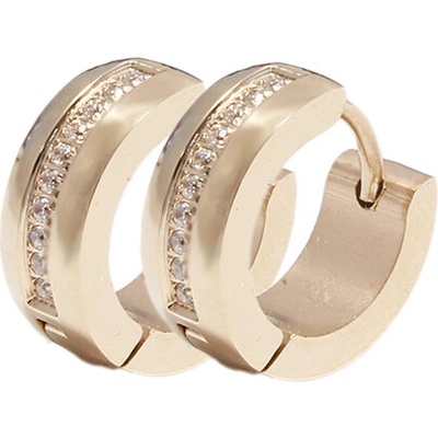 BM Jewellery Náušnice kroužky se zirkony Rose - Gold S1020130