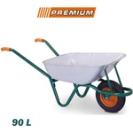 PREMIUM Количка строителна ръчна, работна, галванизирана, Premium, 90л, 100 кг товароносимост (UNI-04281)