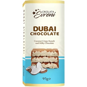 Evreni Dubajská čokoláda s kokosovou náplňou s cestovými rezancami kadayif 95 g