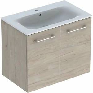 Geberit Комплект висящ шкаф и мивка Geberit Selnova, светъл орех, 2 врати, 80 см (501.259.00.1)