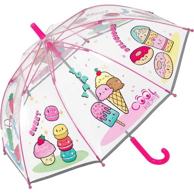 Detský reflexný transparentný dáždnik Perletti Cool Kids "Gelati" 15656