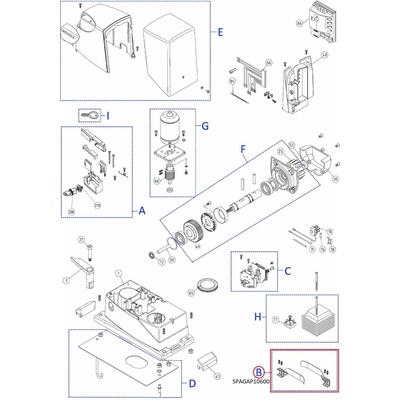 SPGAP10600 mechanický doraz pre posuvné brány, pravý+ľavý