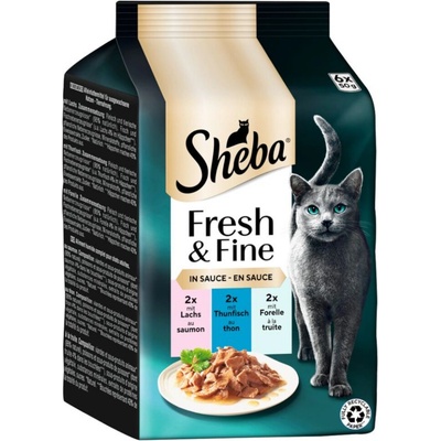 Sheba Fresh & Fine mix losos tuniak pstruh 6 x 50 g