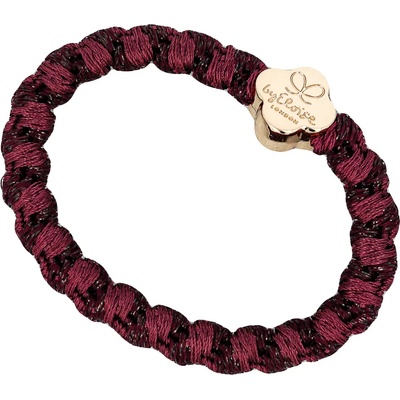 By Eloise London Woven Gold Quatrefoil Ластик за коса за жени цвят Plum