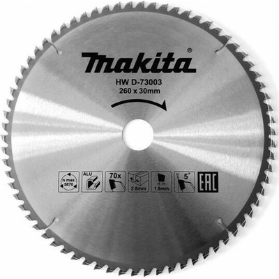 Makita D-73003 pílový kotúč 260*30, 70z na hliník TCT