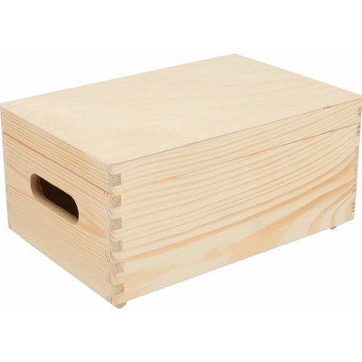 ČistéDřevo Firemní dárek Dřevěný box s úchyty 30 x 20 x 14 cm