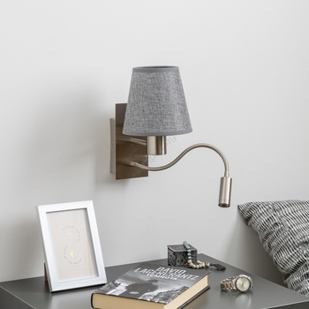 Brilagi - LED Аплик NUBILA 1xE27/25W/230V + LED/3W хром/сив (BG1556B)