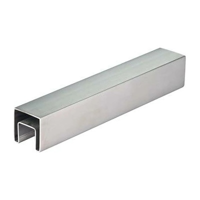 CROSO hranatá trubka s drážkou 40 x 40 x 1,5 mm, délka 5000 mm, nerez broušená V2A ( sada = 10ks )