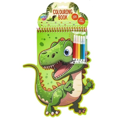 Moxy Книжка за оцветяване, с форма на динозавър, с 5 флумаст (5525100197)