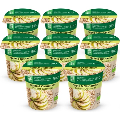 Auga Celozrnná ovsená kaša bio jablko škorica 8 x 60 g