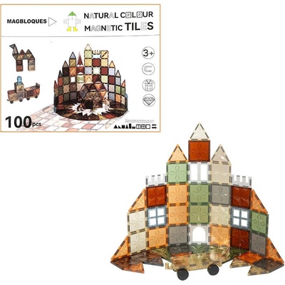 Magnetic Tiles kocky Natural 100ks