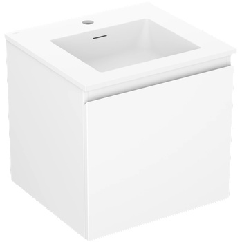 Mexen Orio шкаф за баня 50 см с мивка Otis, 1 чекмедже, бял мат - 91A10-05047-1-BF01-W18M01 (91A10-05047-1-BF01-W18M01)