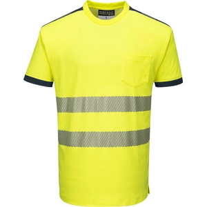 Portwest hi-vis pw3 t181 / Функционална светлоотразителна риза - hv жълто/тъмносиньо l (t181ynrl)