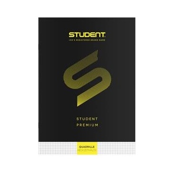 ICO Тетрадка, с телбод, A4, карирана, 32 страници, ICO "Student Premium", "87-32", черна 7500107006 (7500107006)