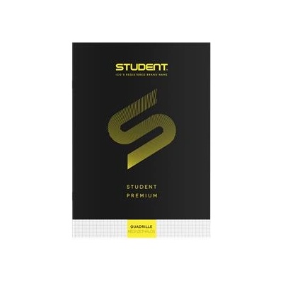 ICO Тетрадка, с телбод, A4, карирана, 32 страници, ICO "Student Premium", "87-32", черна 7500107006 (7500107006)